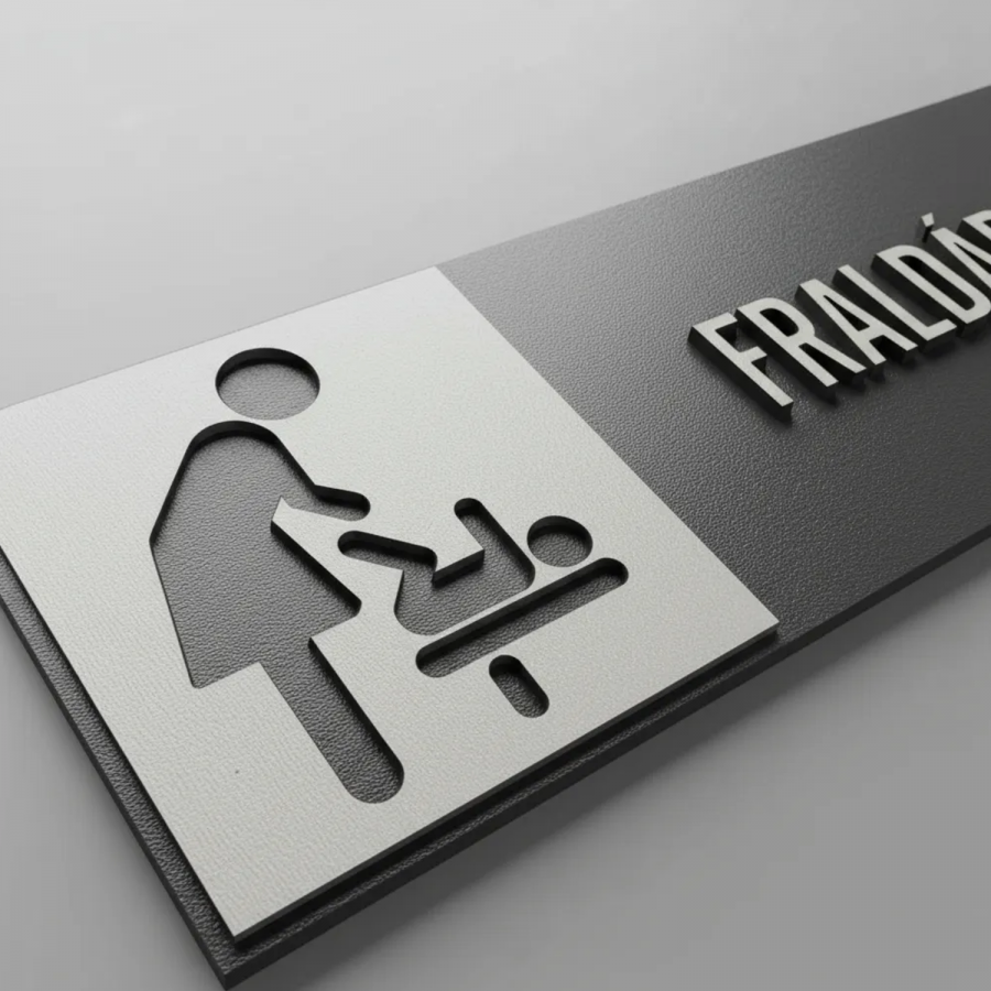 Placa de Sinalização Indicativa MDF 3D - Fraldário